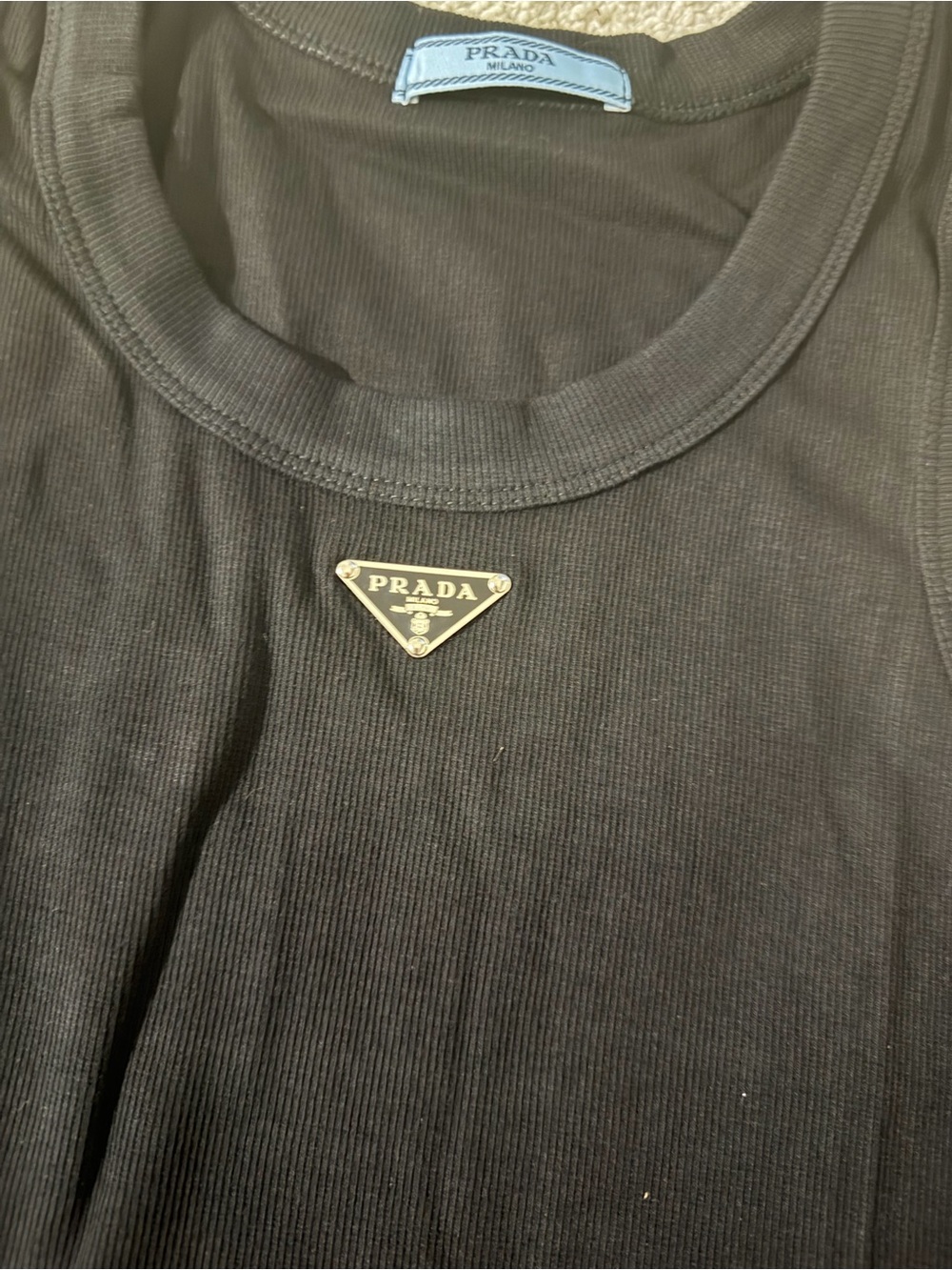 Prada Black Cropped Logo Tank - Picture 2 of 5